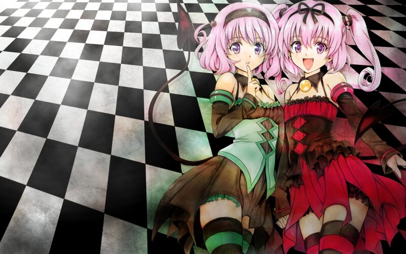 Two Pink-haired Girls — Pink, Playful, Anime