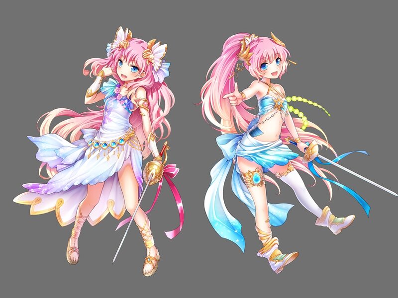 Two Pink-haired Girls — Pink, Playful, Digital Art