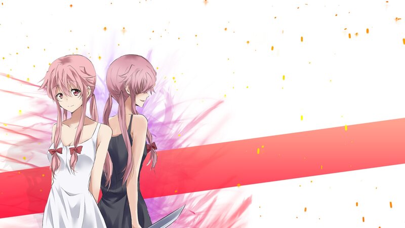 Two Pink-haired Girls — White