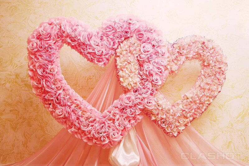 Two Pink Heart Wreaths