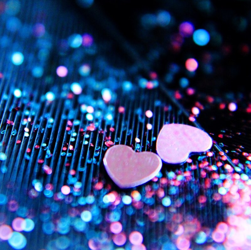 Two Pink Hearts — Blue