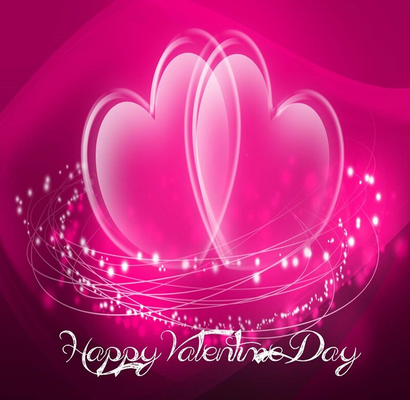 Two Pink Hearts — Romantic, Digital Art, Sparkles