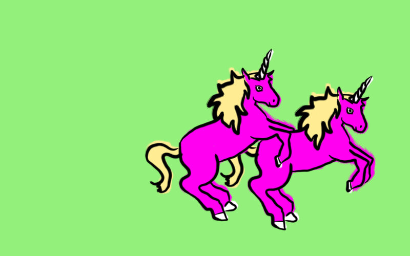 two pink unicorns