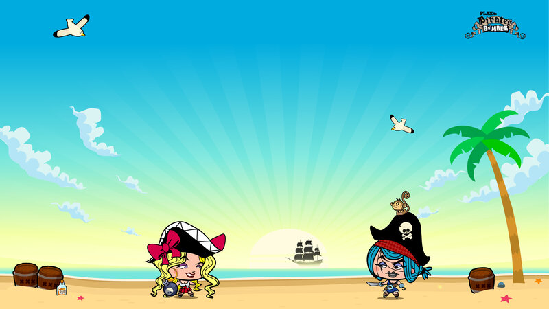 Two Pirate Characters on Beach