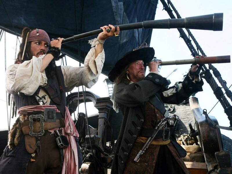 Two Pirates on Ship — Black, Dramatic