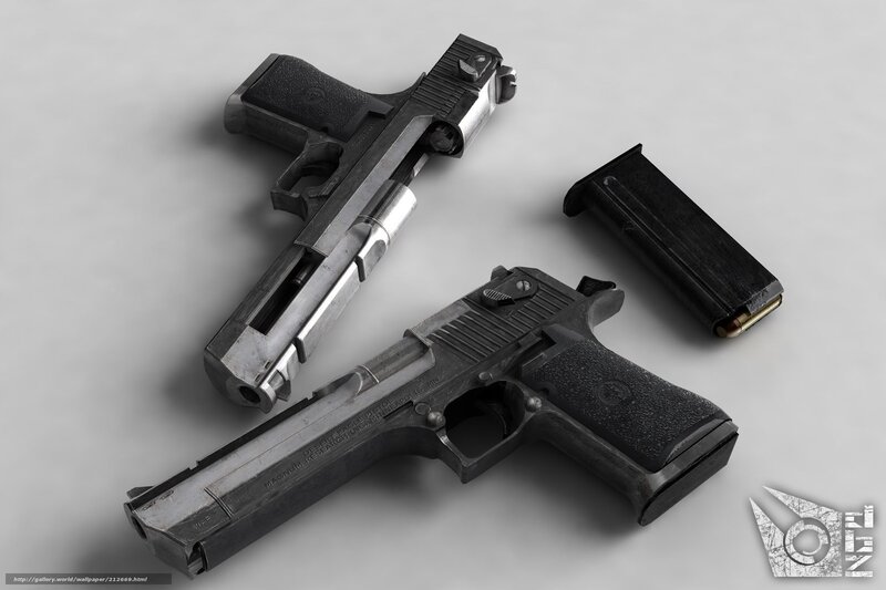 two pistols and magazine