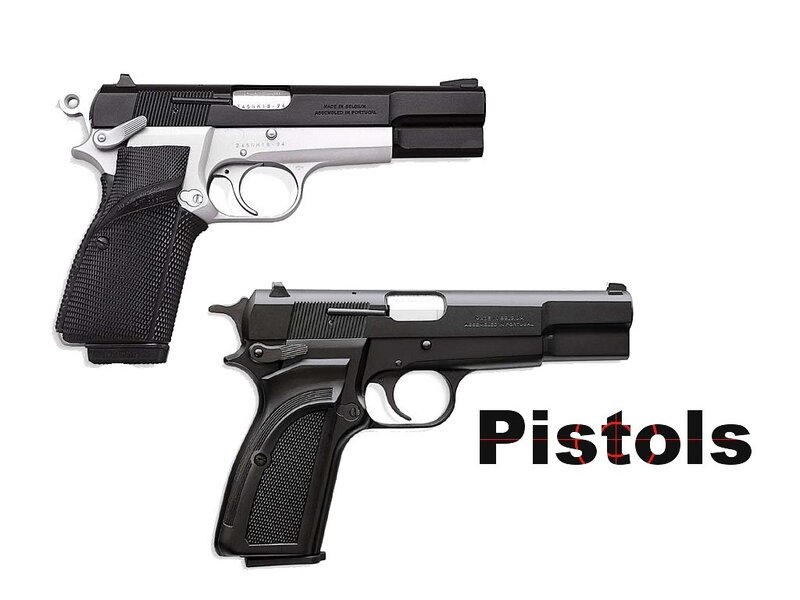 Two Pistols on White Background