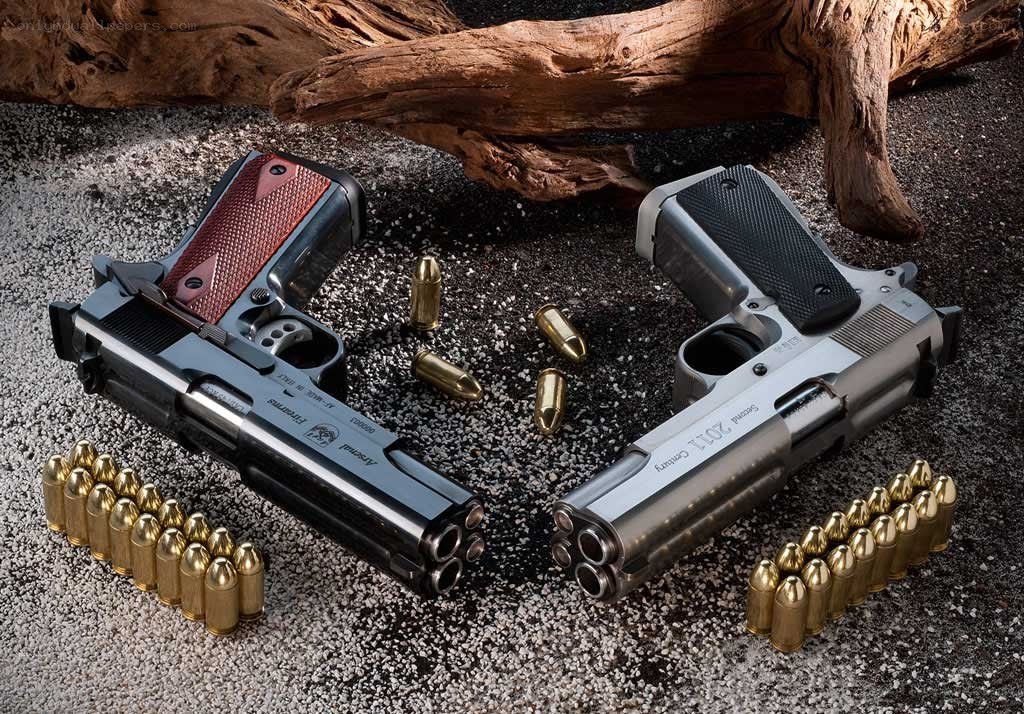 Two pistols with ammunition