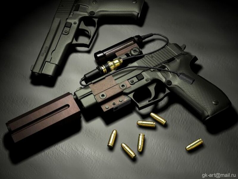 Two pistols with ammunition