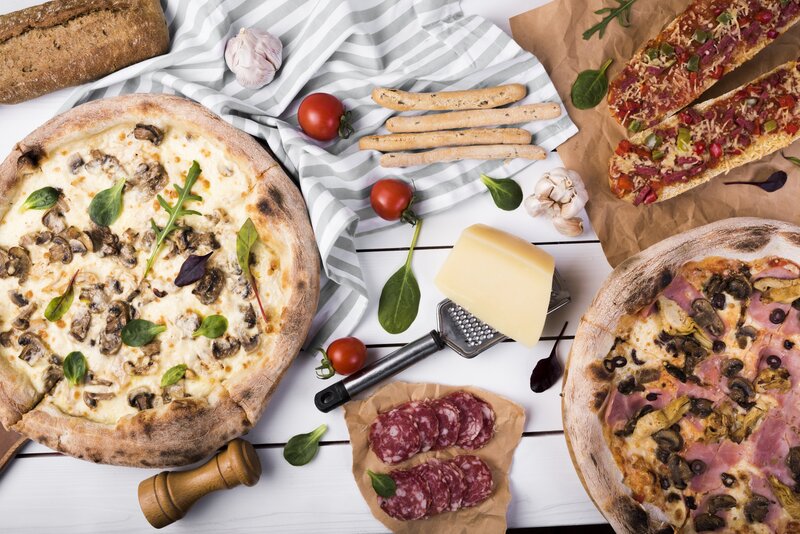 Two Pizzas with Ingredients
