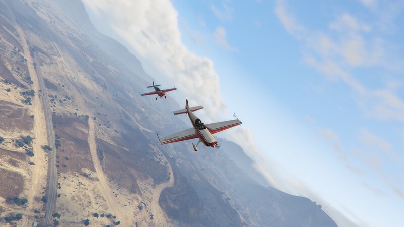 Two Planes Flying — Blue