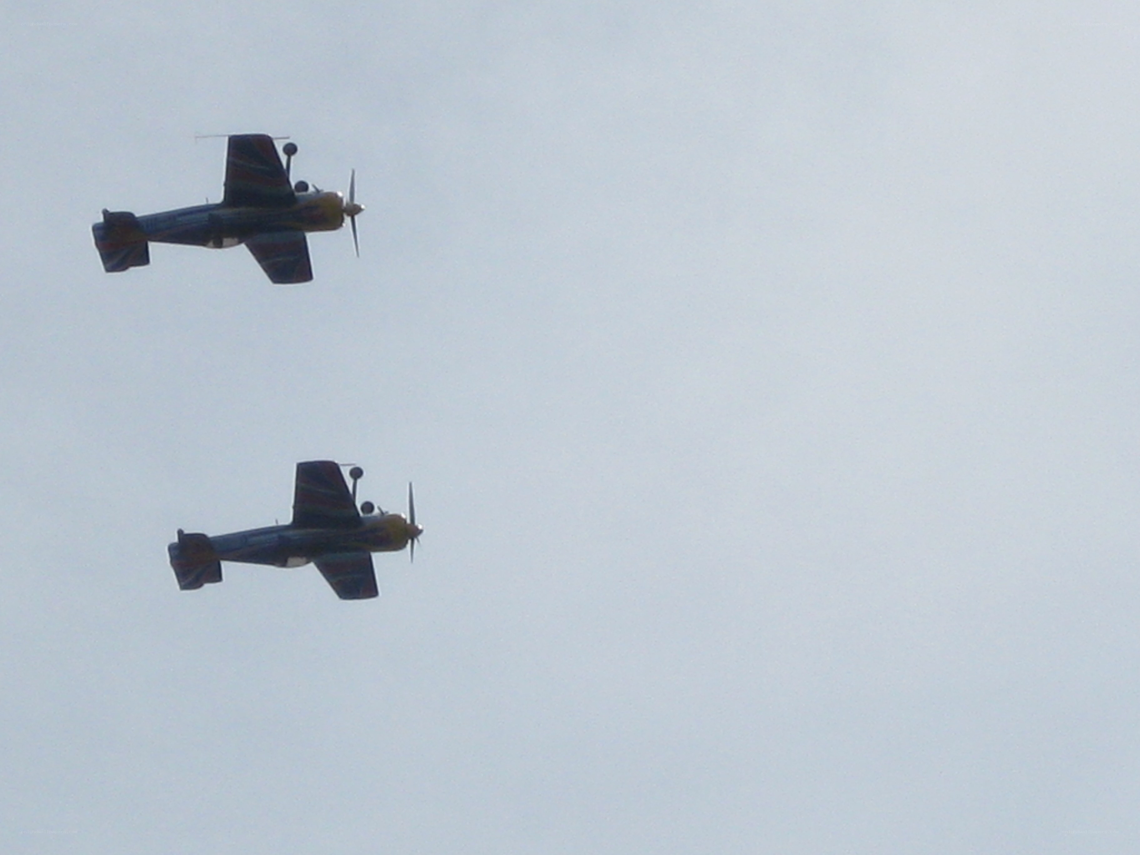 Two planes flying in formation