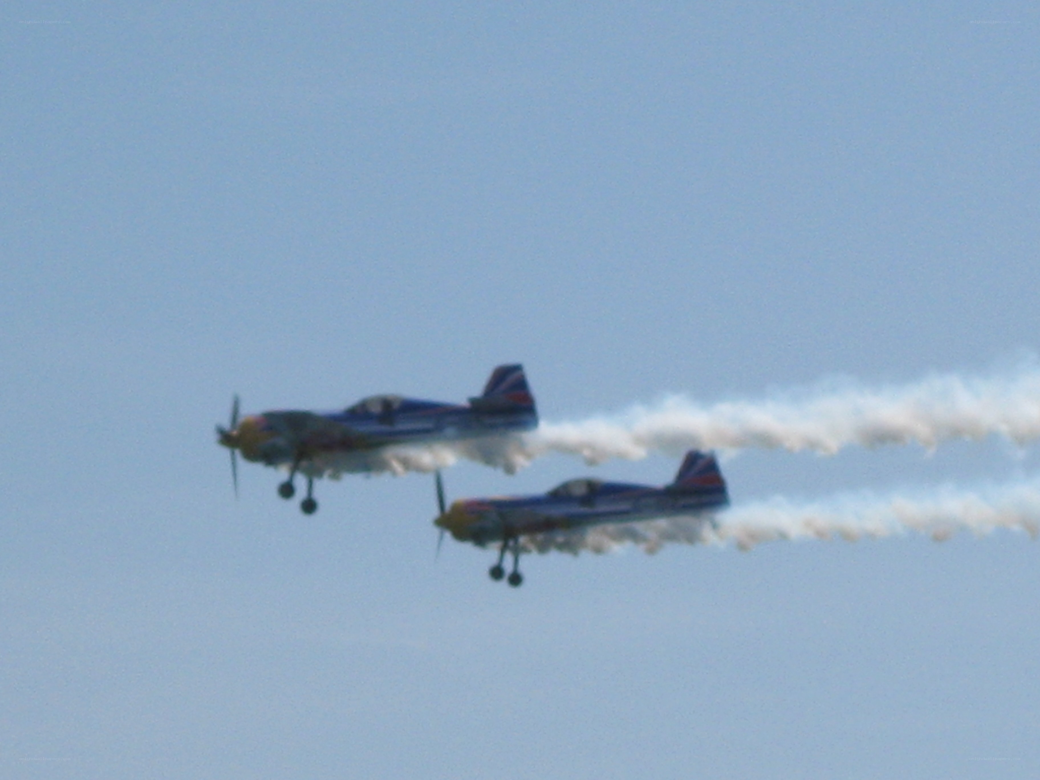 Two planes flying in formation