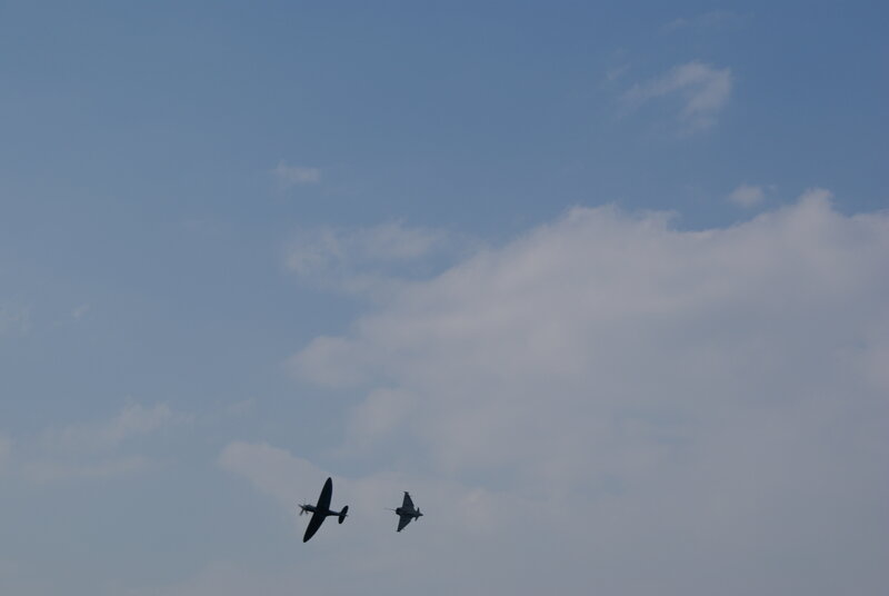 Two planes in the sky