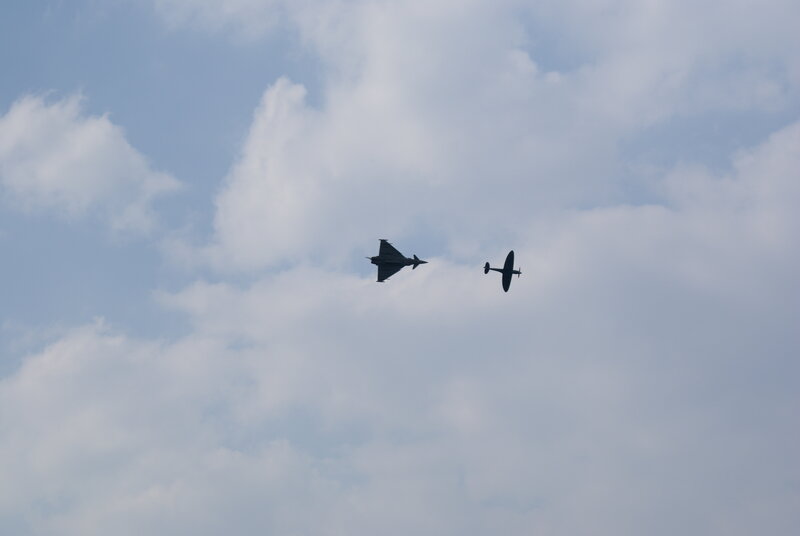 Two planes in the sky