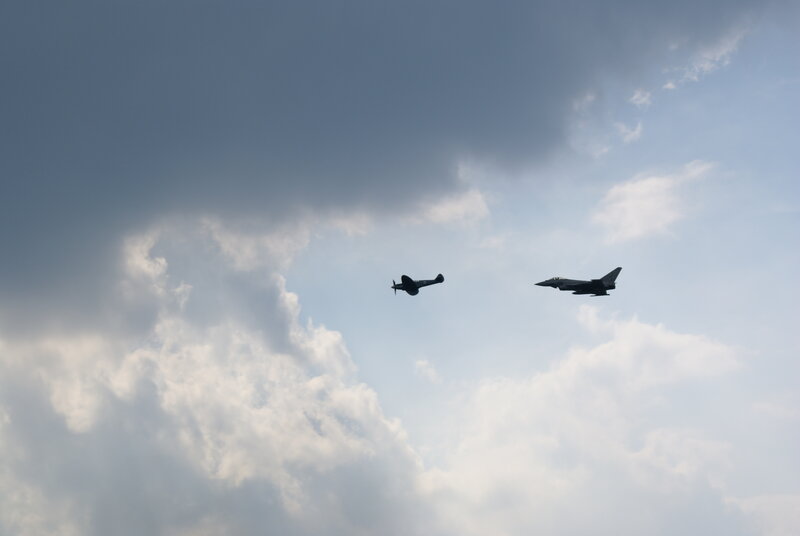 Two planes in the sky