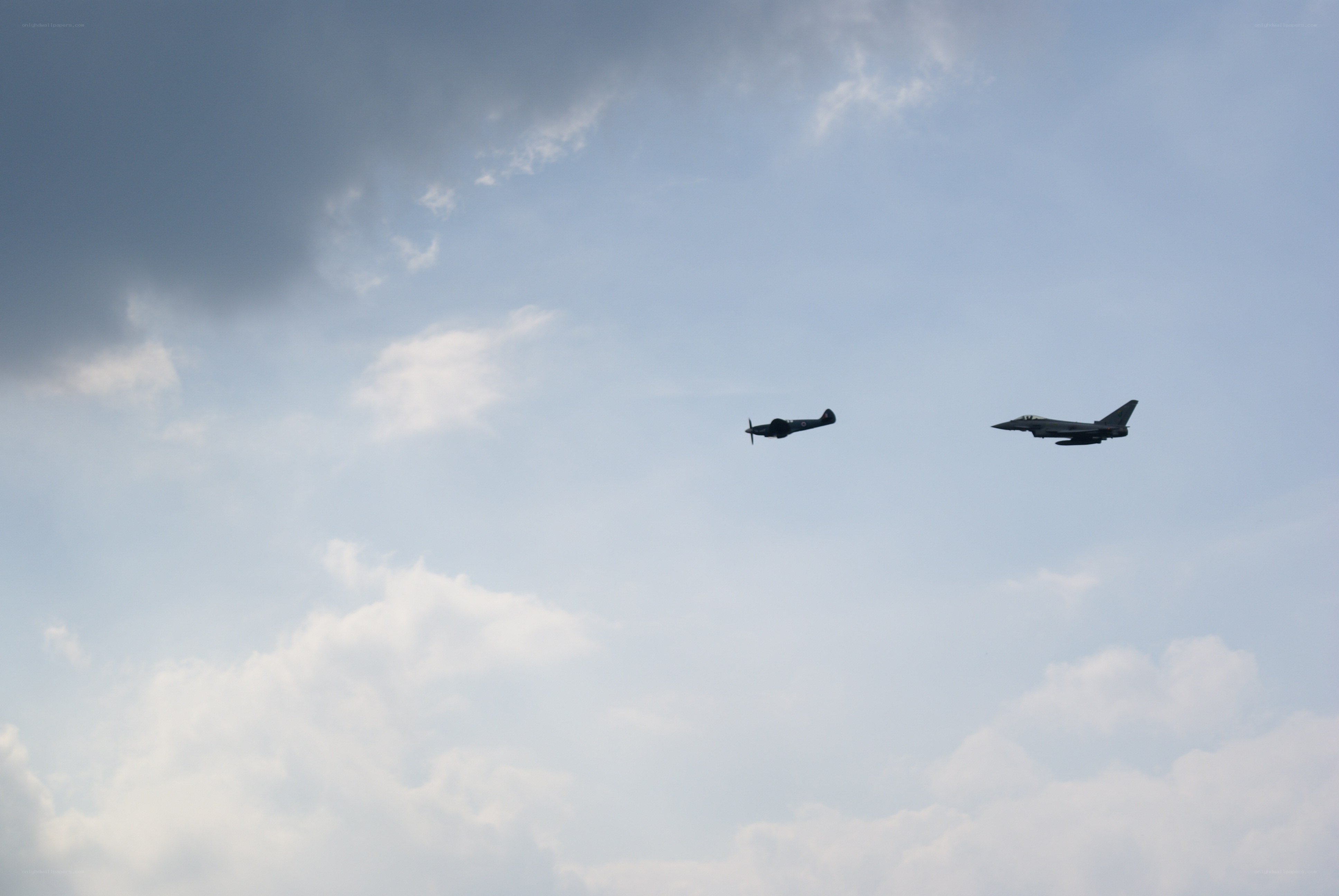Two planes in the sky