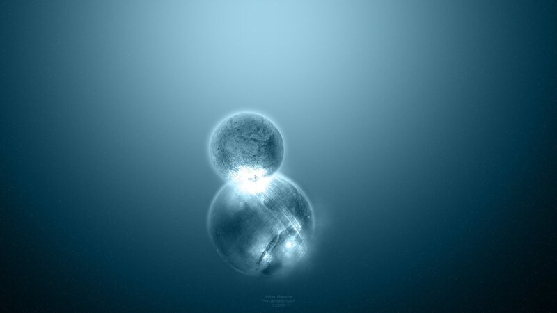 two planets colliding