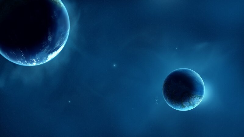 Two planets in deep space