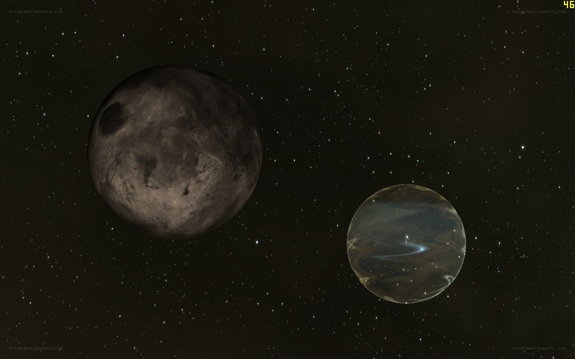 Two planets in space
