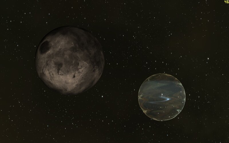 Two Planets in Space — Black, Serene
