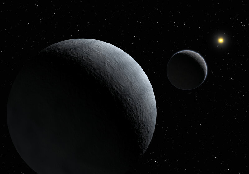 Two Planets in Space — Black