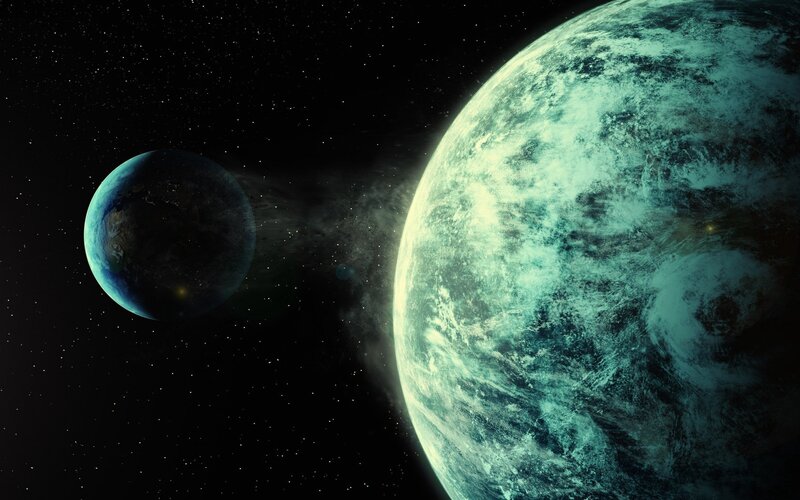 Two Planets in Space — Digital Art