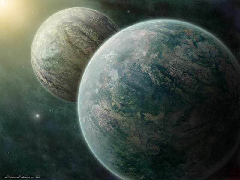 Two planets in space
