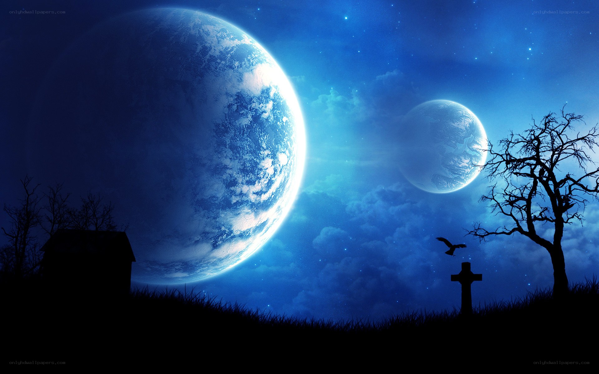 Two planets over a graveyard