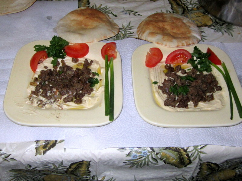 Two Plates of Hummus