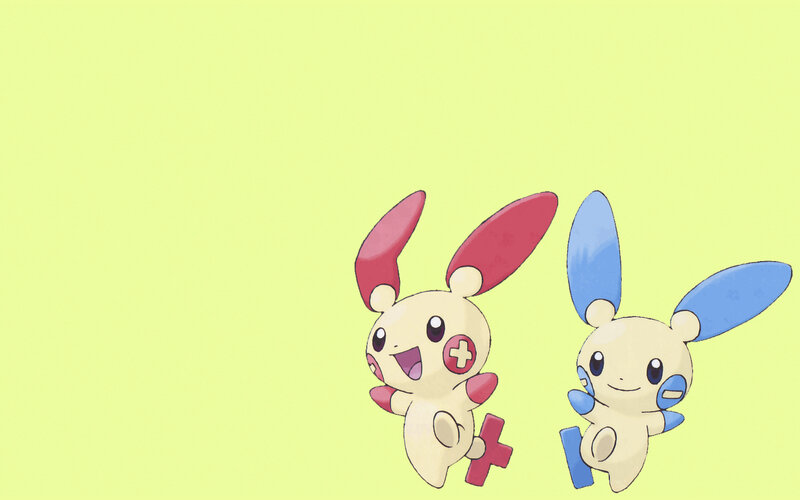 Two Pokémon characters on yellow