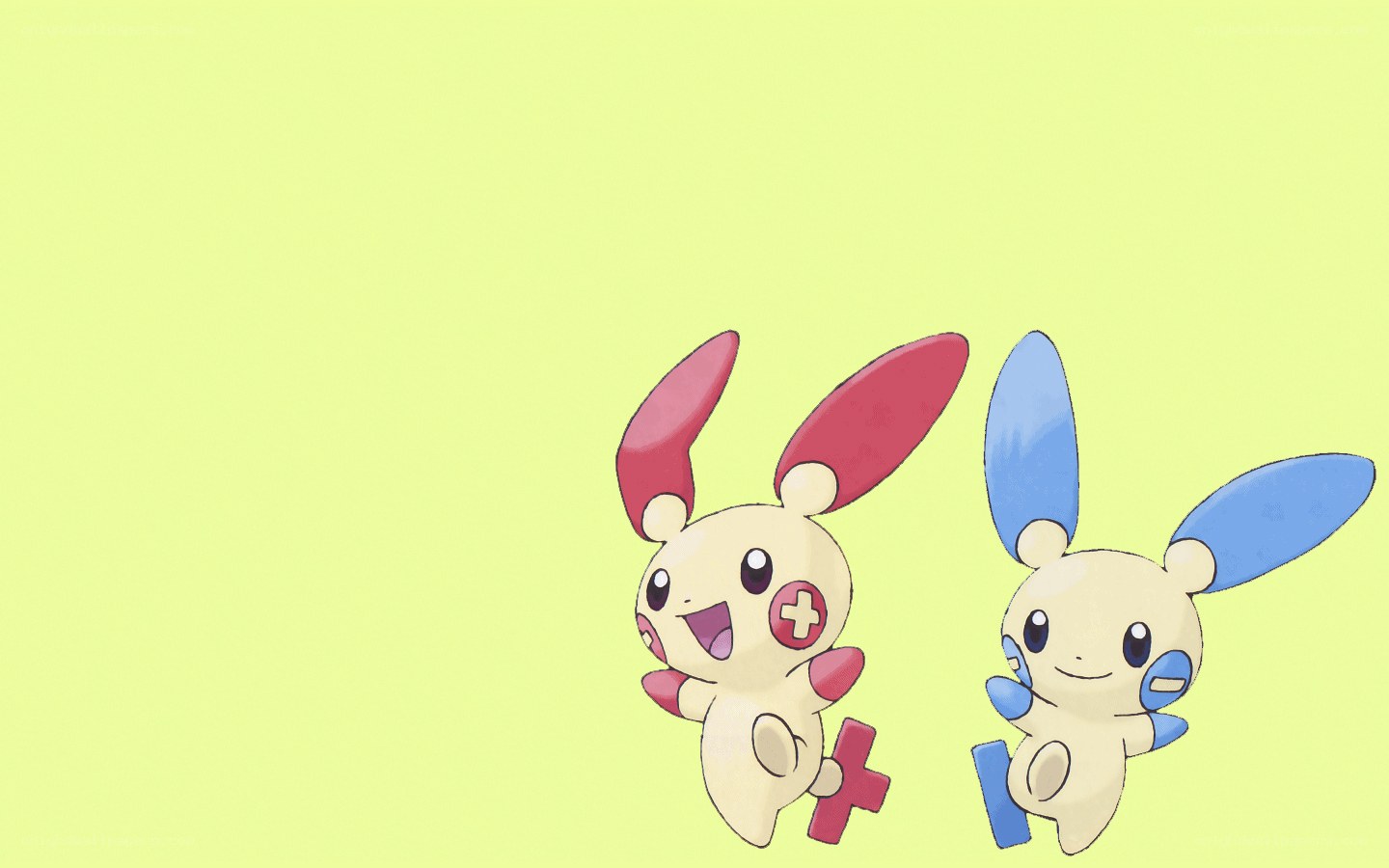 Two Pokémon characters on yellow