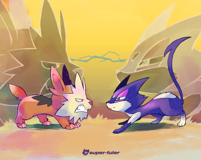 Two Pokémon Facing Off