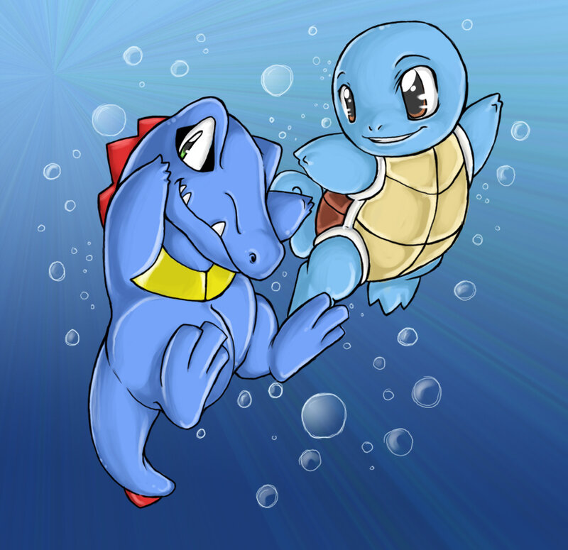 Two Pokémon Swimming