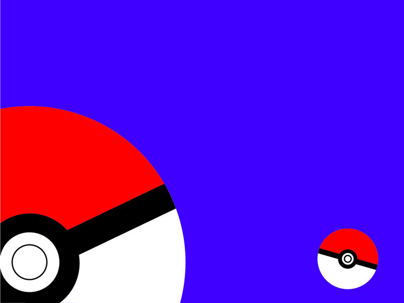 Two Pokeballs on Blue — Minimalist