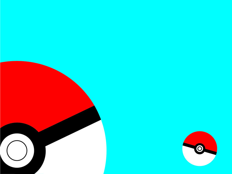 Two Pokeballs on Blue