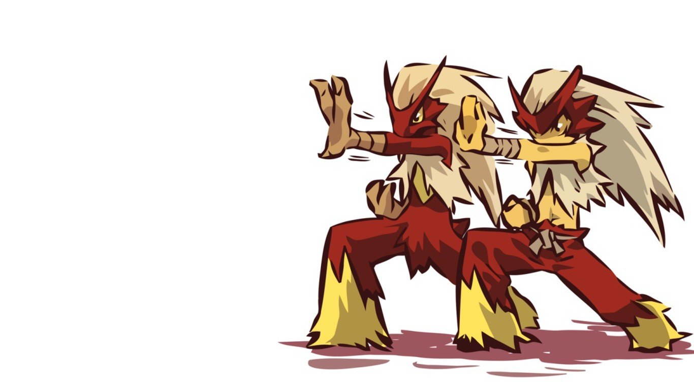 two pokemon in fighting stance