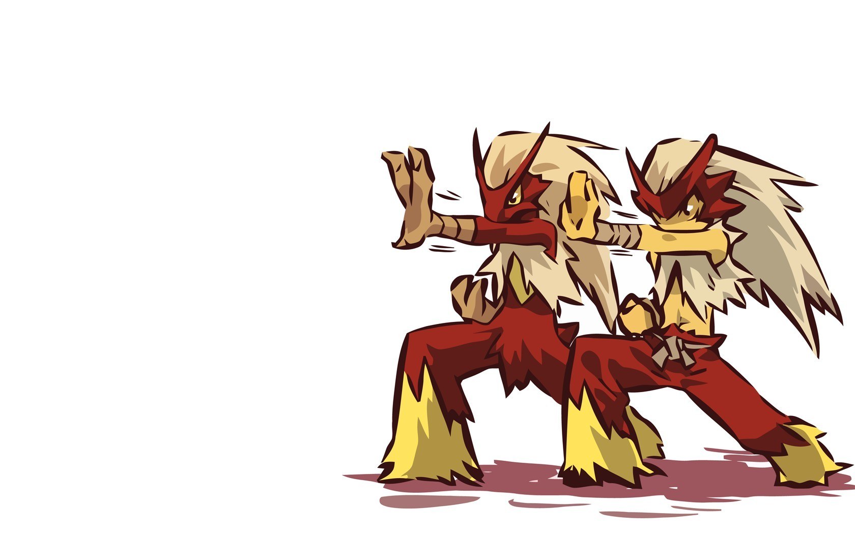 two pokemon in fighting stance