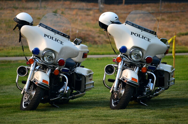 Two Police Motorcycles