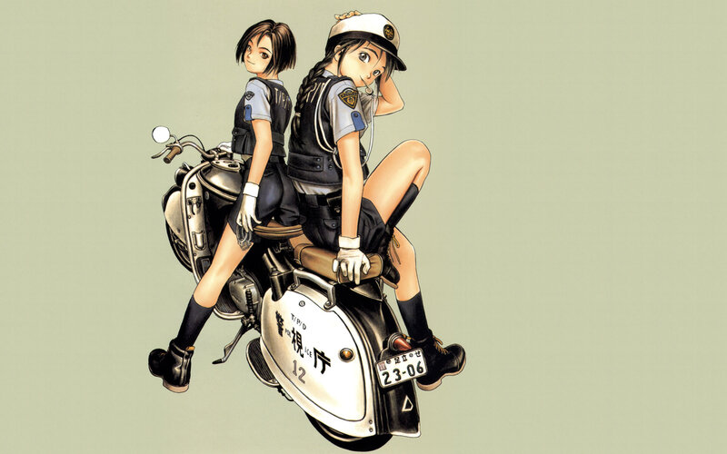 Two police officers on a motorcycle