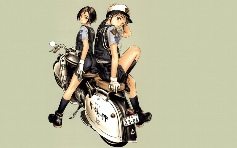 Two Police Officers on Motorcycle