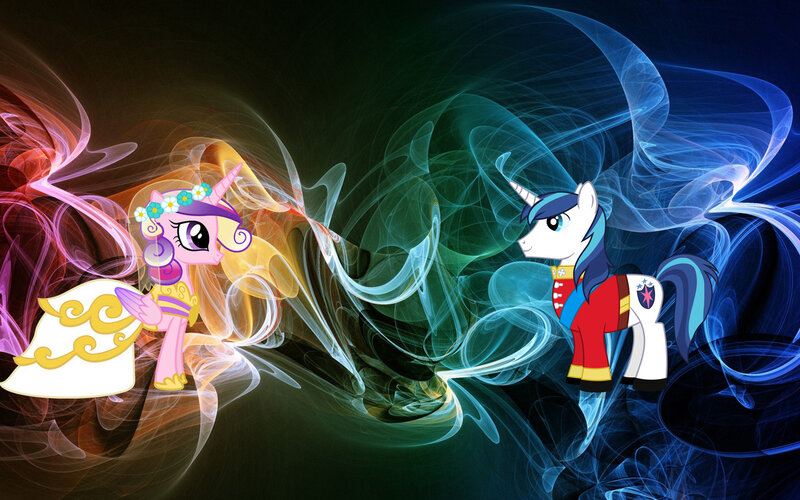 Two Ponies Facing Each Other — Pink