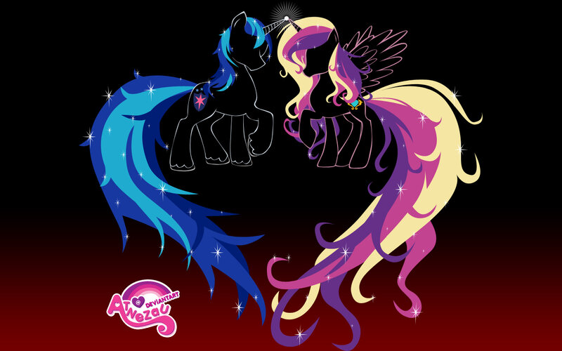 Two Ponies Facing Each Other