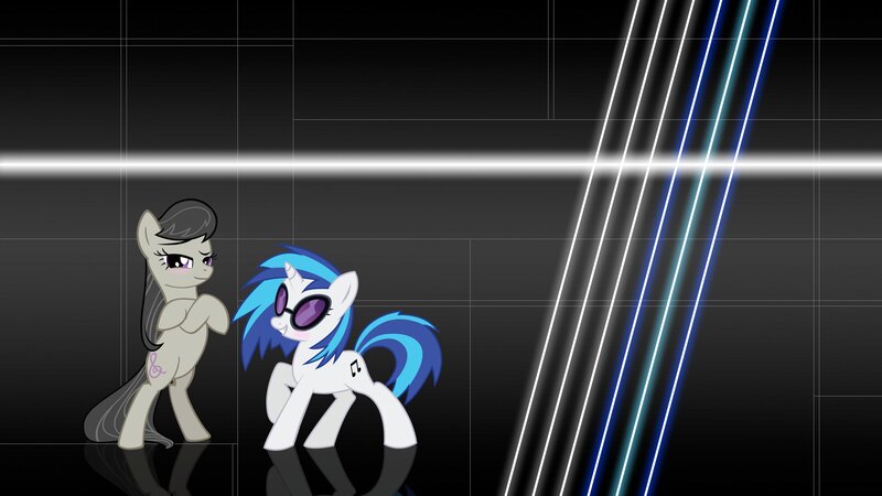 Two Ponies in Dark Room