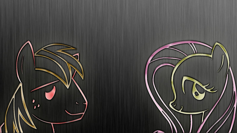 Two Ponies in Profile — Black