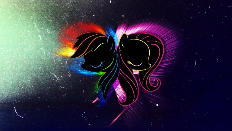 Two Ponies in Silhouette
