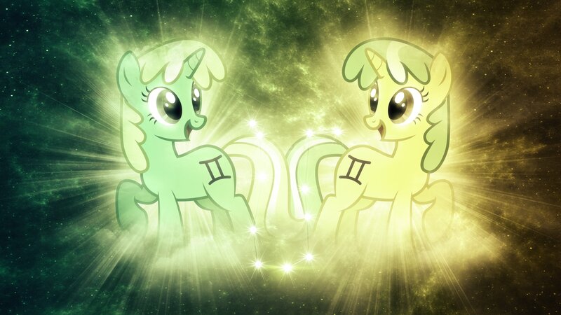Two Ponies in Space — Green