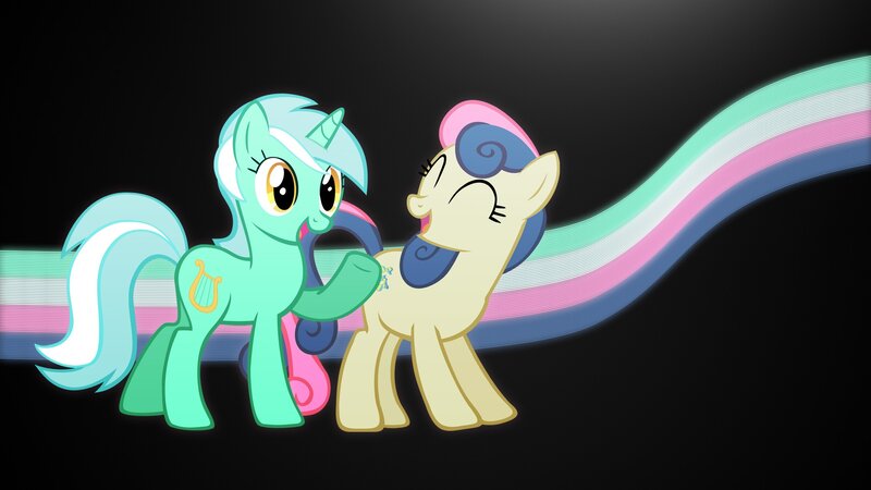 Two ponies interacting