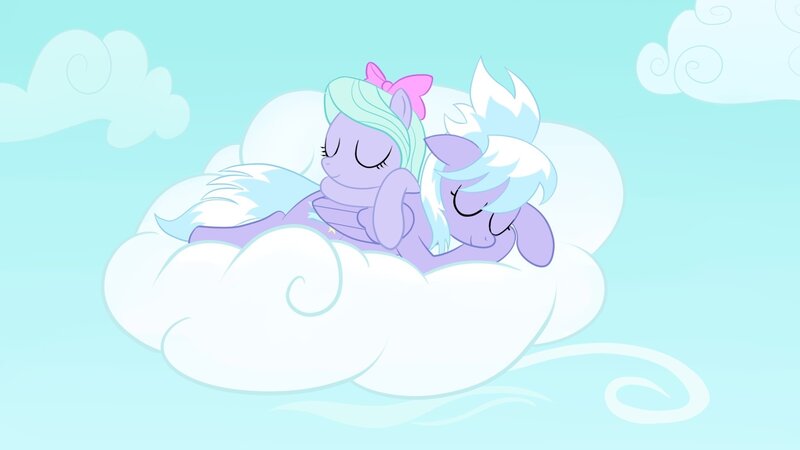 Two Ponies Sleeping — Light Blue