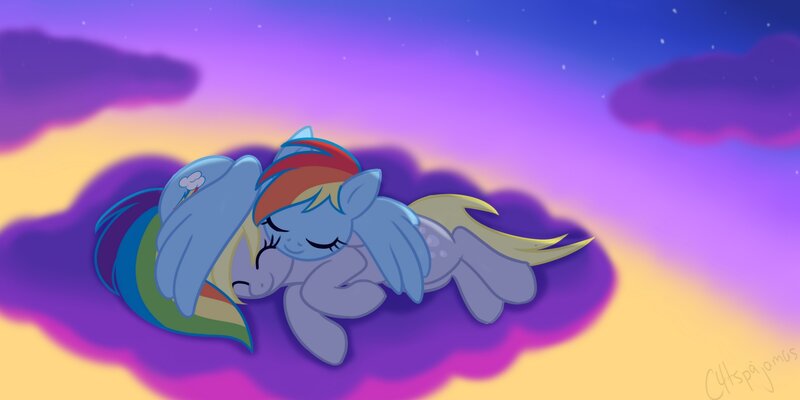 Two Ponies Sleeping — Purple